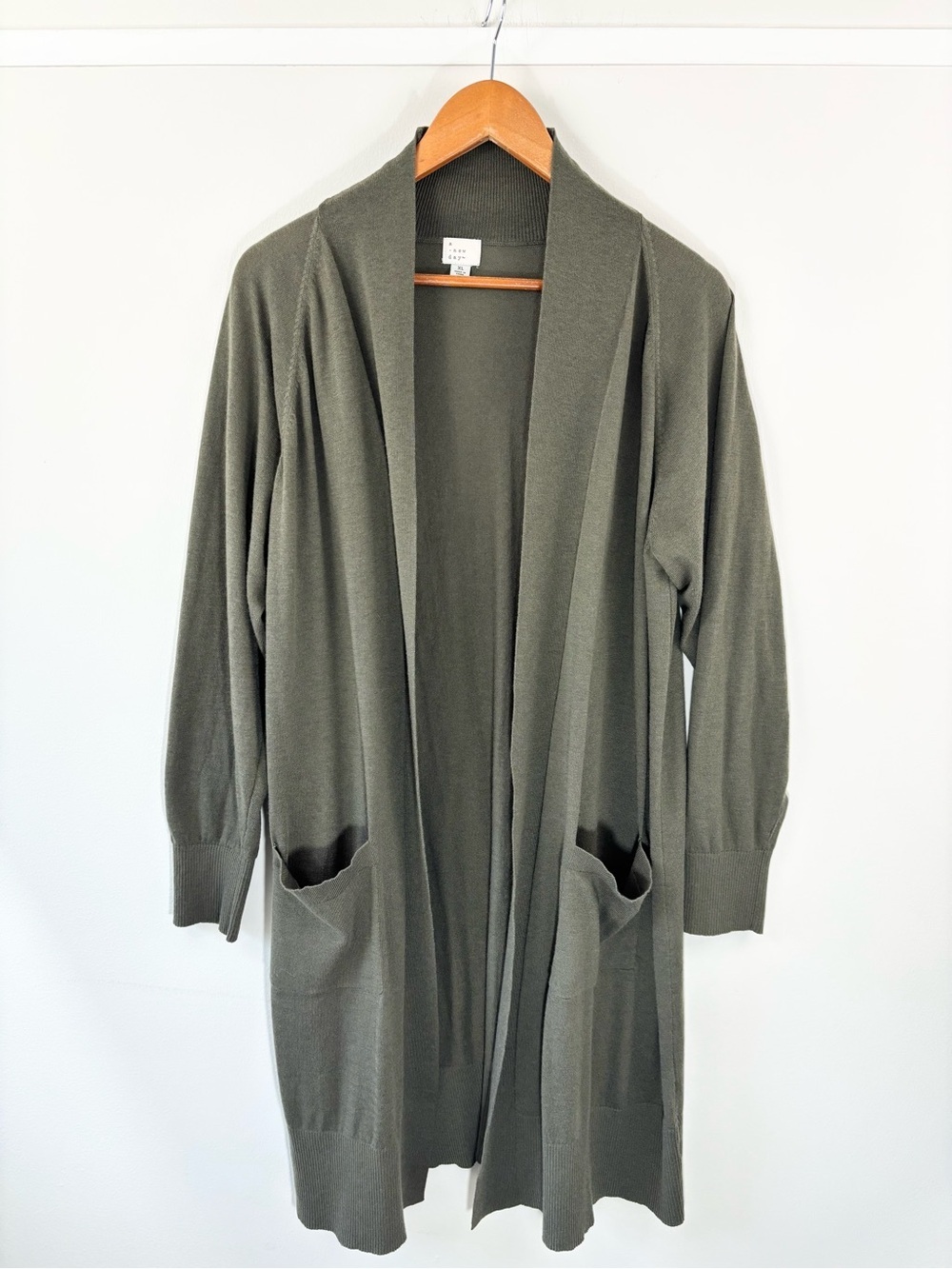A New Day olive green long cardigan